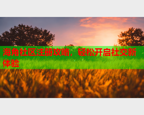 海角社区注册攻略，轻松开启社交新体验  第1张