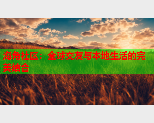 海角社区：全球交友与本地生活的完美结合  第1张